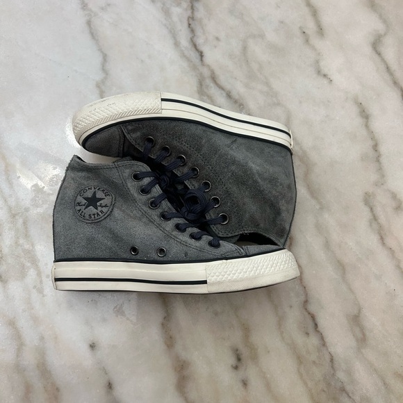 Converse Shoes - Converse Gray Platform Sneakers with White Sole